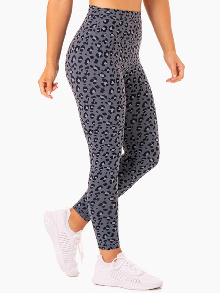 Ryderwear Hybridní Full Length Leggings Blankyt Leopard | UYMV-58697