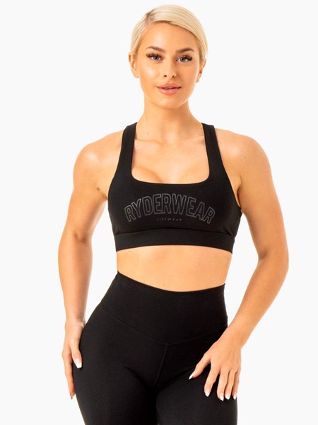 Ryderwear Knockout Racer Back Sports Bra Černé | JVXM-95301