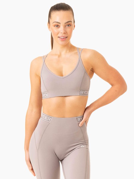 Ryderwear Level Up V-Neck Sports Bra Šedé | IWZH-43072