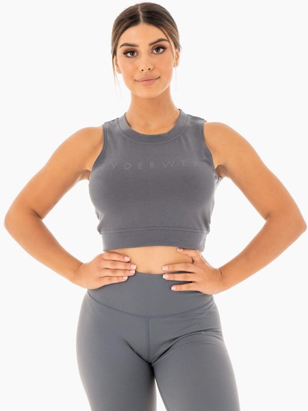 Ryderwear Motion Crop Top Charcoal | NYCZ-39410