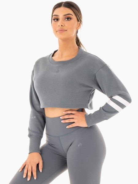 Ryderwear Motion Cropped Svetrové Charcoal | DYVS-12869