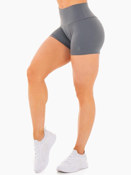 Ryderwear Motion High Waisted Shorts Charcoal | MPQW-60759