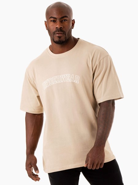 Ryderwear Oversized T-Shirt Sandstone | EXMT-96178