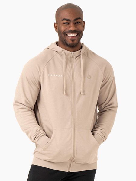 Ryderwear Pursuit Zip Up Hoodie Sand | ZYSA-62384