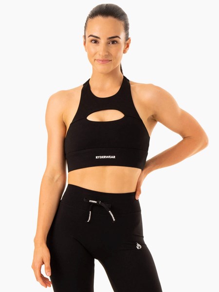 Ryderwear Replay Cut Out Sports Bra Černé | IRCZ-45671