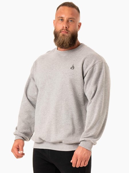 Ryderwear Reset Fleece Crew Neck Šedé | EGQB-14078