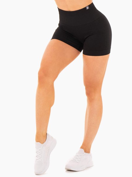 Ryderwear Rib Seamless Shorts Černé | ZTVO-01245