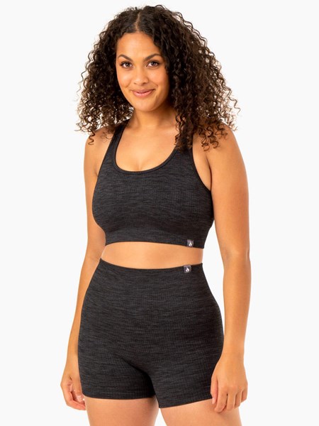 Ryderwear Rib Seamless Sports Bra Černé | DPQN-86520