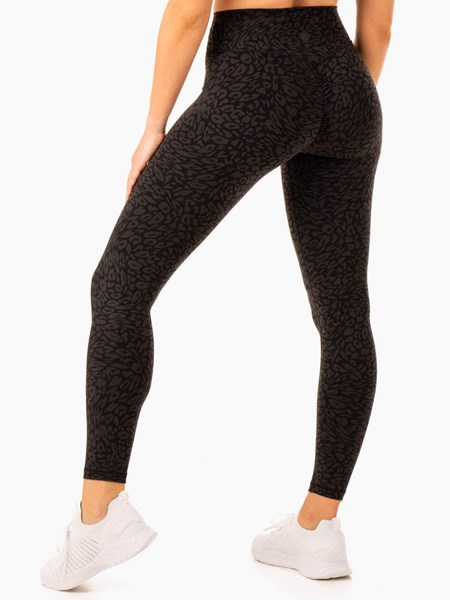 Ryderwear Rotation High Waisted Scrunch Leggings Černé Leopard | JQKB-21876