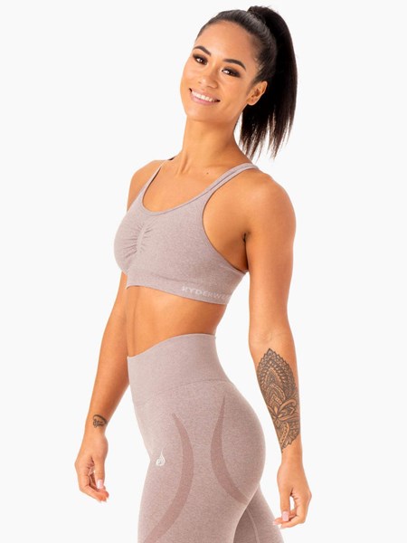 Ryderwear Sculpt Seamless Sports Bra Mushroom Marl | MQTJ-07261