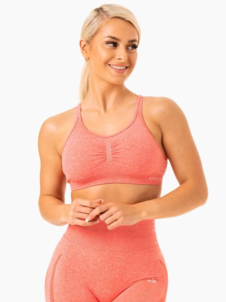 Ryderwear Sculpt Seamless Sports Bra Peach Marl | MYRC-69482