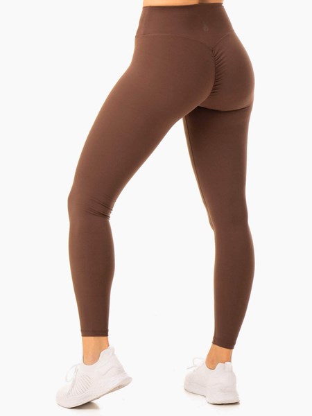 Ryderwear Serene Cross Over Scrunch Leggings Čokolády | PSXT-39126