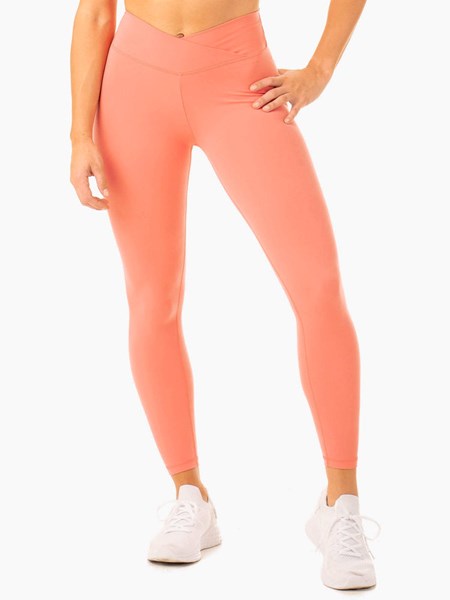 Ryderwear Serene Cross Over Scrunch Leggings Růžové Růžové | UMXQ-10345