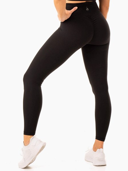 Ryderwear Serene Cross Over Scrunch Leggings Černé | ZLVA-61038