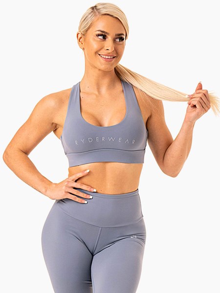 Ryderwear Staples Cross Over Sports Bra Šedé | KTWG-89176