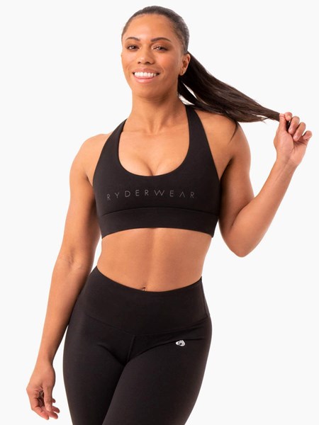 Ryderwear Staples Cross Over Sports Bra Černé | PBSA-89257