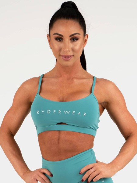 Ryderwear Staples Sports Bra Teal | NBKU-61495