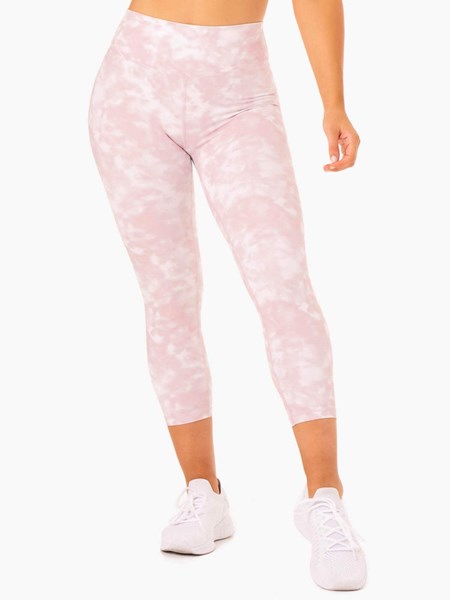 Ryderwear Tie Dye 7/8 Leggings Růžové | NLPI-84617