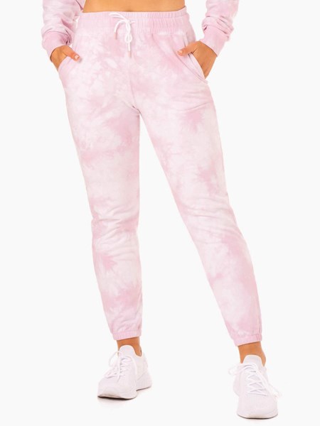 Ryderwear Tie Dye High Waisted Track Pants Růžové | HTYE-80913