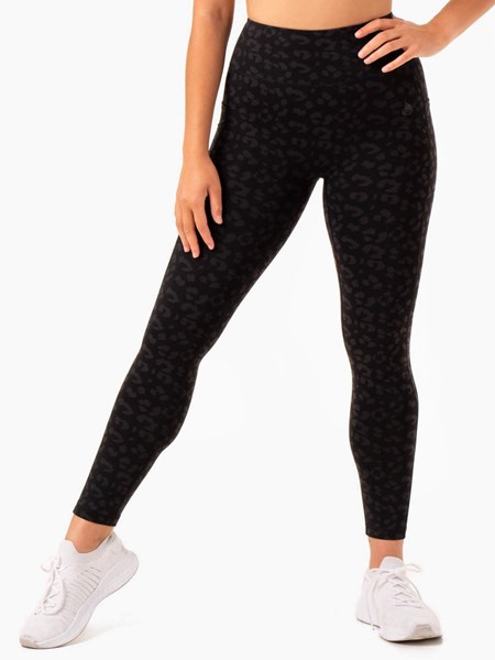 Ryderwear Ultra High Waisted Full Length Leggings Černé Leopard | CQHG-12836