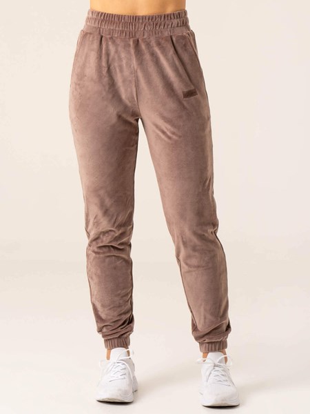 Ryderwear Velour Track Pant Taupe | MHYQ-25734